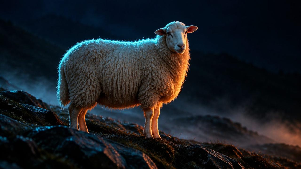 AI illustration: a sheep, a nod to the Nobel-winning hunt that sifted millions of bits of sheep and pig brain to find signals like GnRH